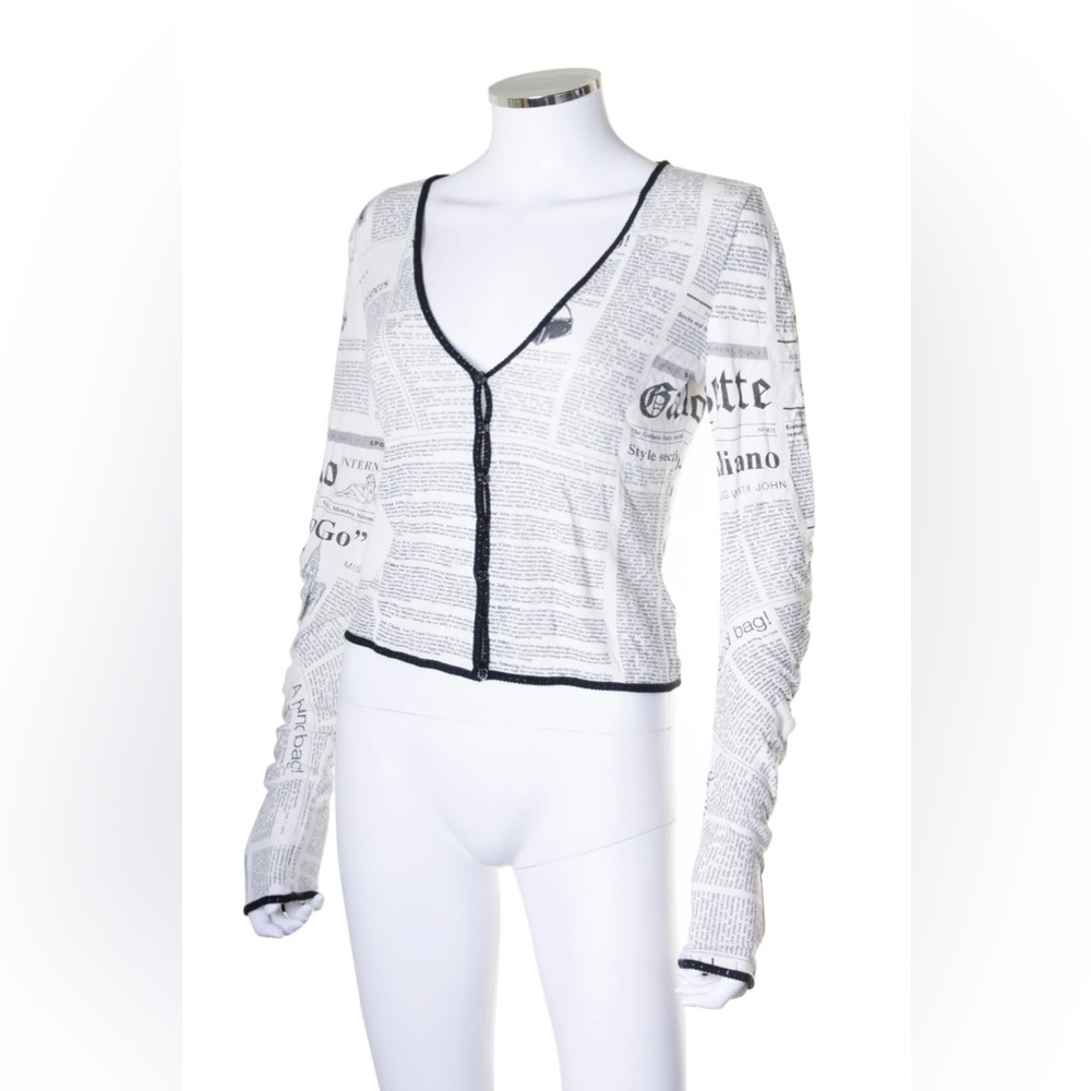 Authentic VTG John Galliano Magazine Button Up Sweater